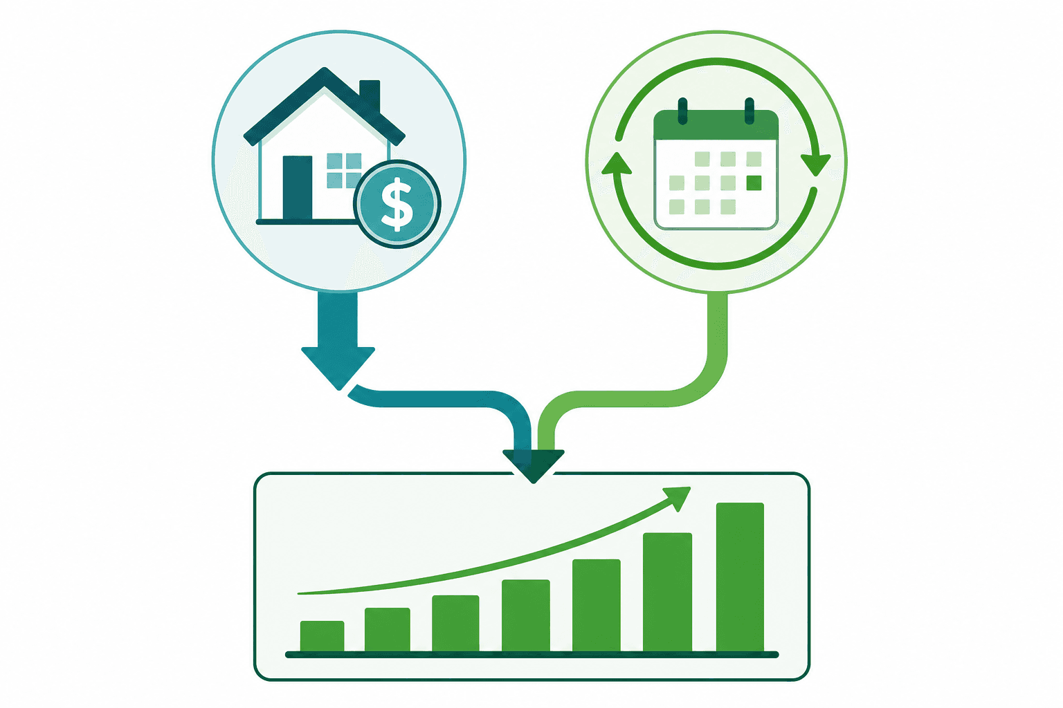 Diagram showing two stackable savings layers: a one-time purchase rebate and recurring annual demand response bill credits converging into cumulative savings