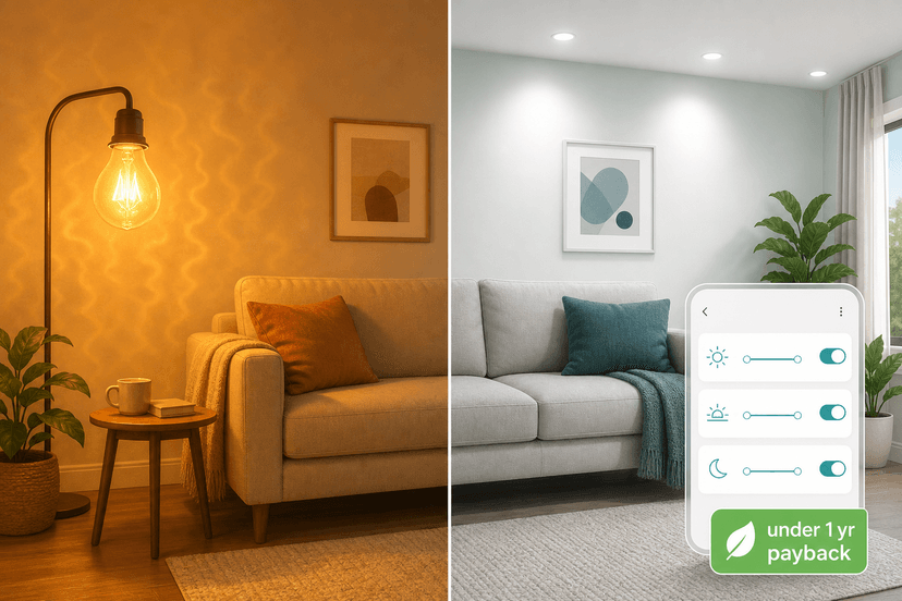 Smart Lighting Energy Savings: LED Bulb and Smart Switch ROI vs Traditional Lighting