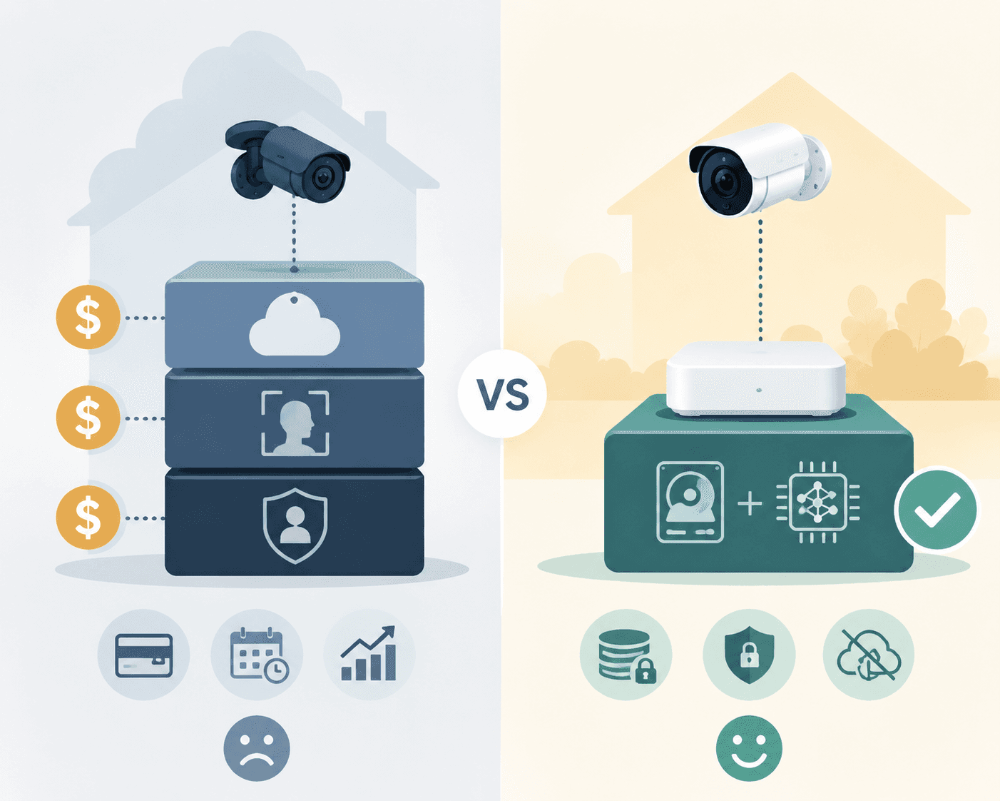 Comparison of subscription security layers and local storage security model