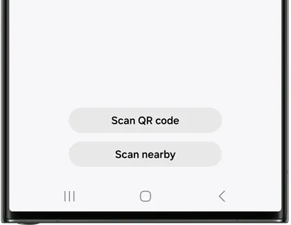 SmartThings add-device screen on a Samsung Galaxy phone from Samsung support documentation