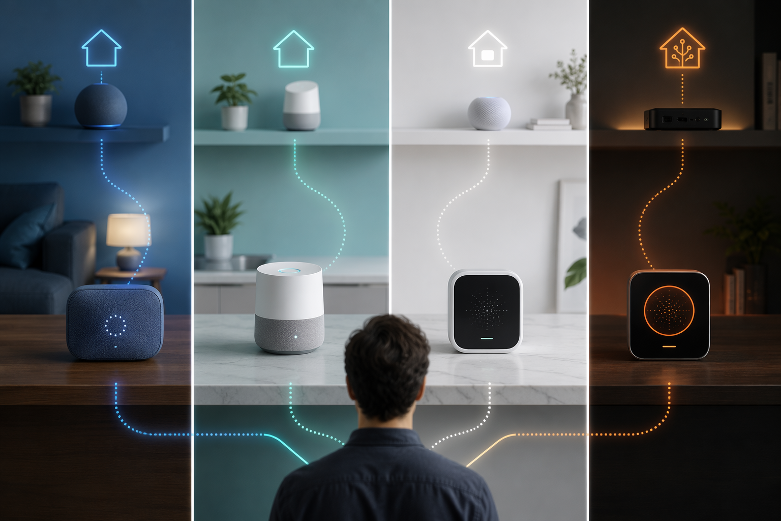 Smart air quality monitors arranged by smart home ecosystem