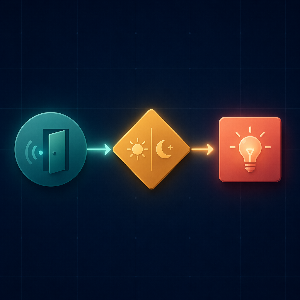 Abstract trigger condition action flow diagram