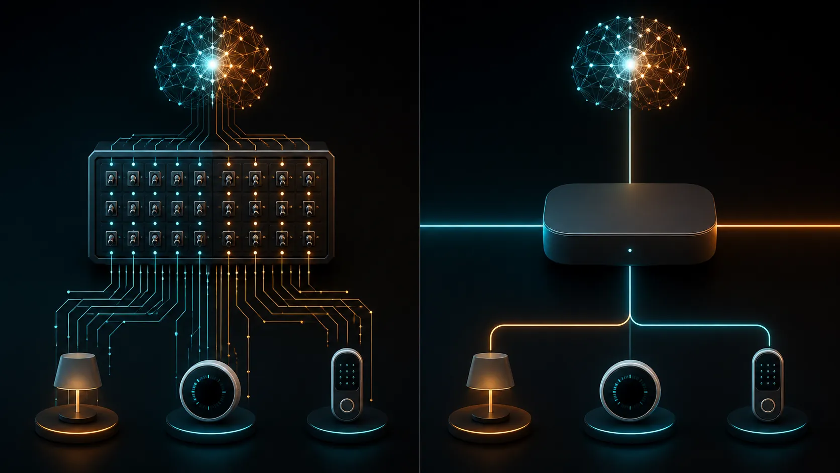 Comparison of a granular configurable hub route and a simpler one-click hub route