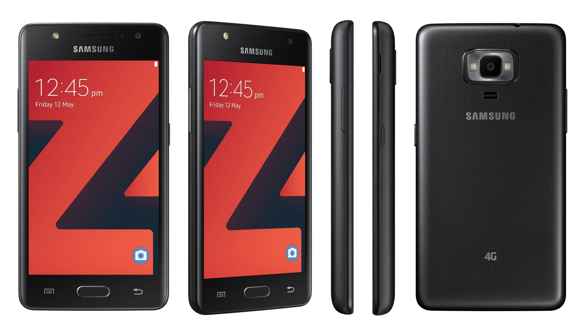 Official front-facing press photo of the black Samsung Z4 smartphone