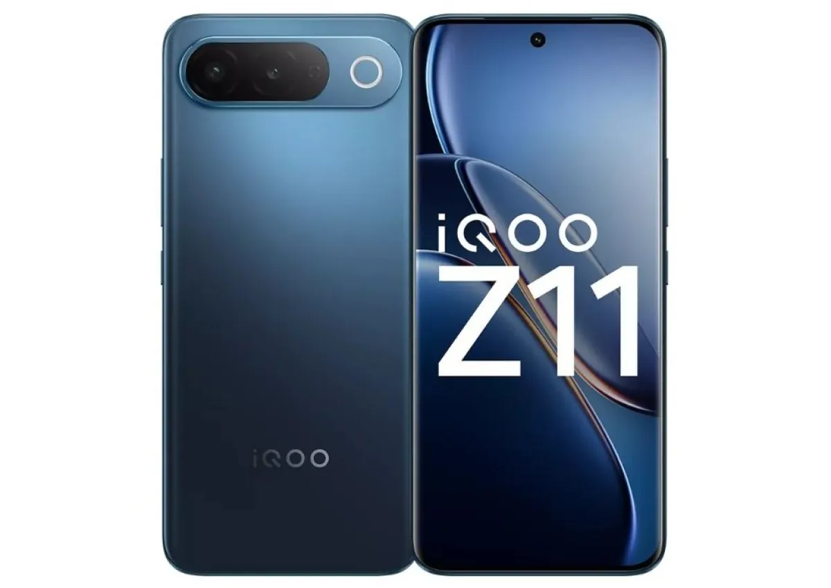Press photo of the iQOO Z11 India model smartphone showing the rear design