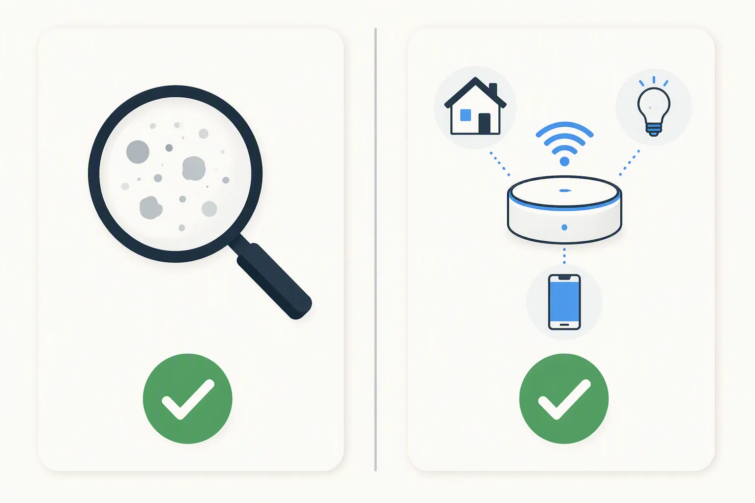 Two separate purchase checks for dust detection and smart-home hub integration