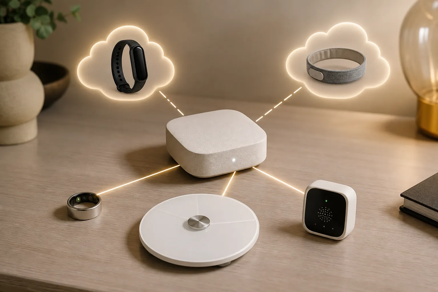 Smart-home hub connected to some wellness devices while other wearables and sleep devices remain isolated in separate app clouds