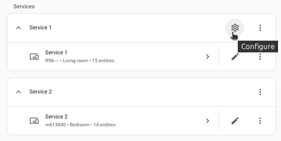 Home Assistant OpenAI Conversation integration service options screen