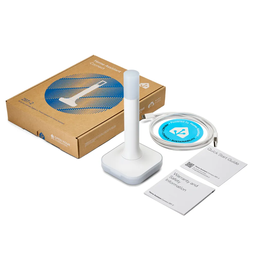 Home Assistant Connect ZBT-2 USB radio stick on a plain light background