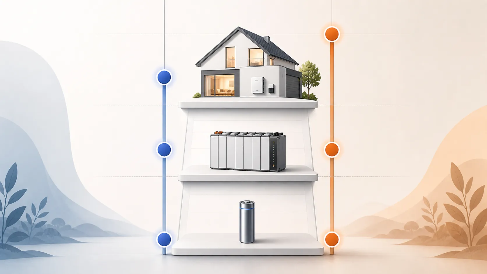 Three-tier battery price ladder comparing sodium-ion and lithium-ion costs from cell to installed home system