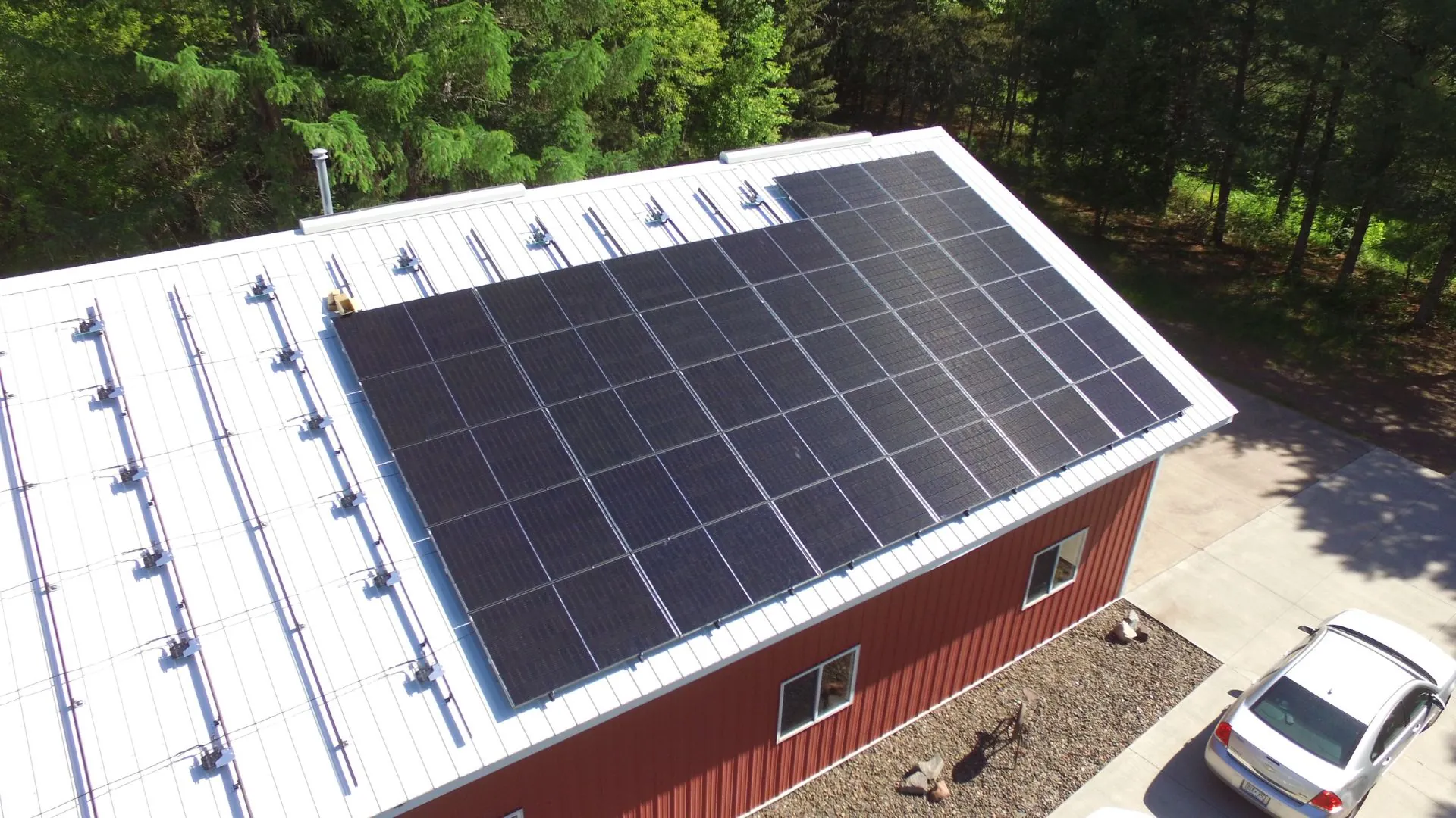Residential rooftop solar panels installed on a home