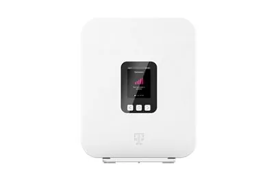White tower-style T-Mobile G4AR 5G home internet gateway shown from the front