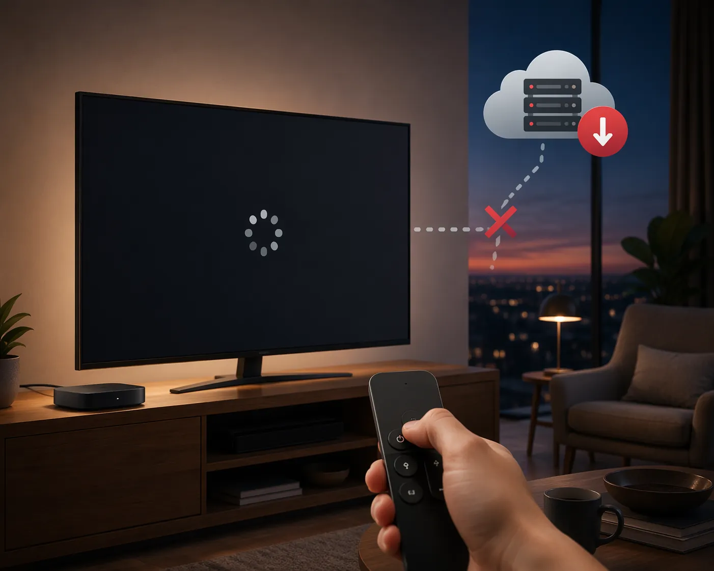 Apple TV restart cannot fix a server-side outage