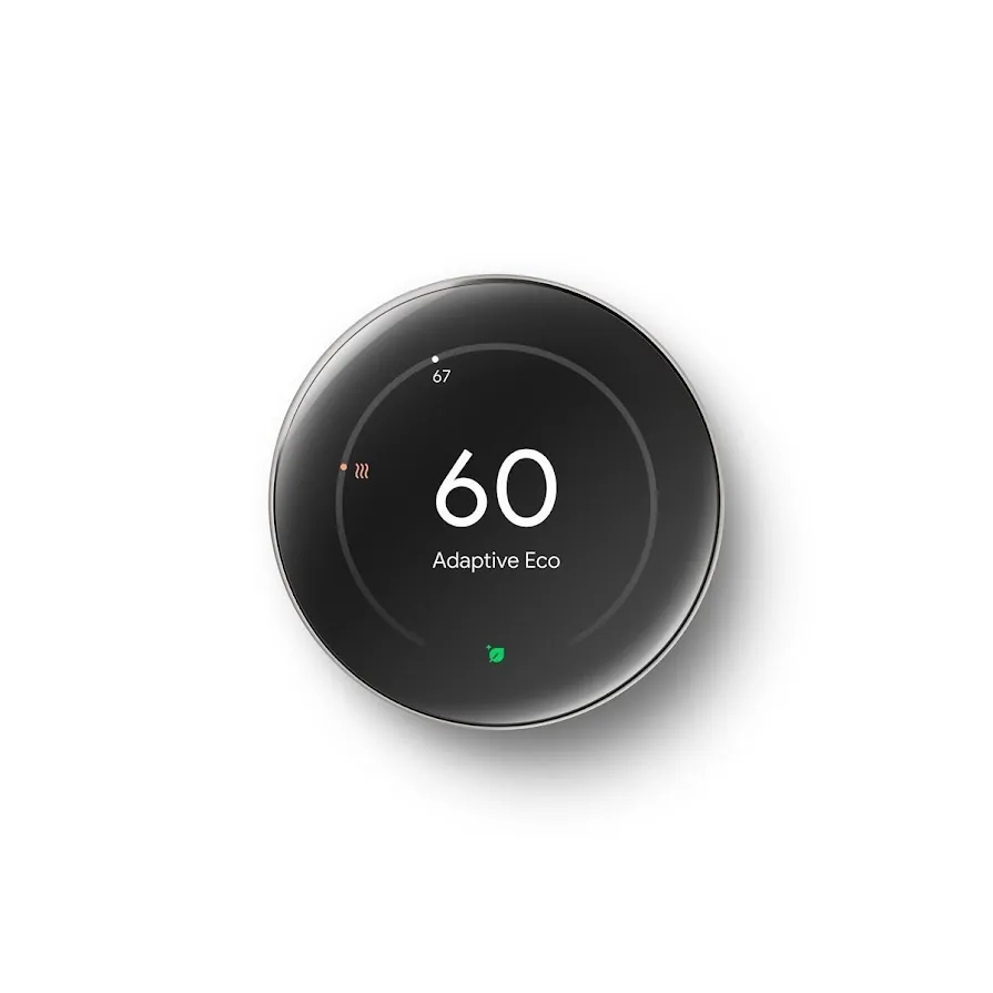 Google Nest support screenshot showing Eco Temperatures settings in a thermostat app