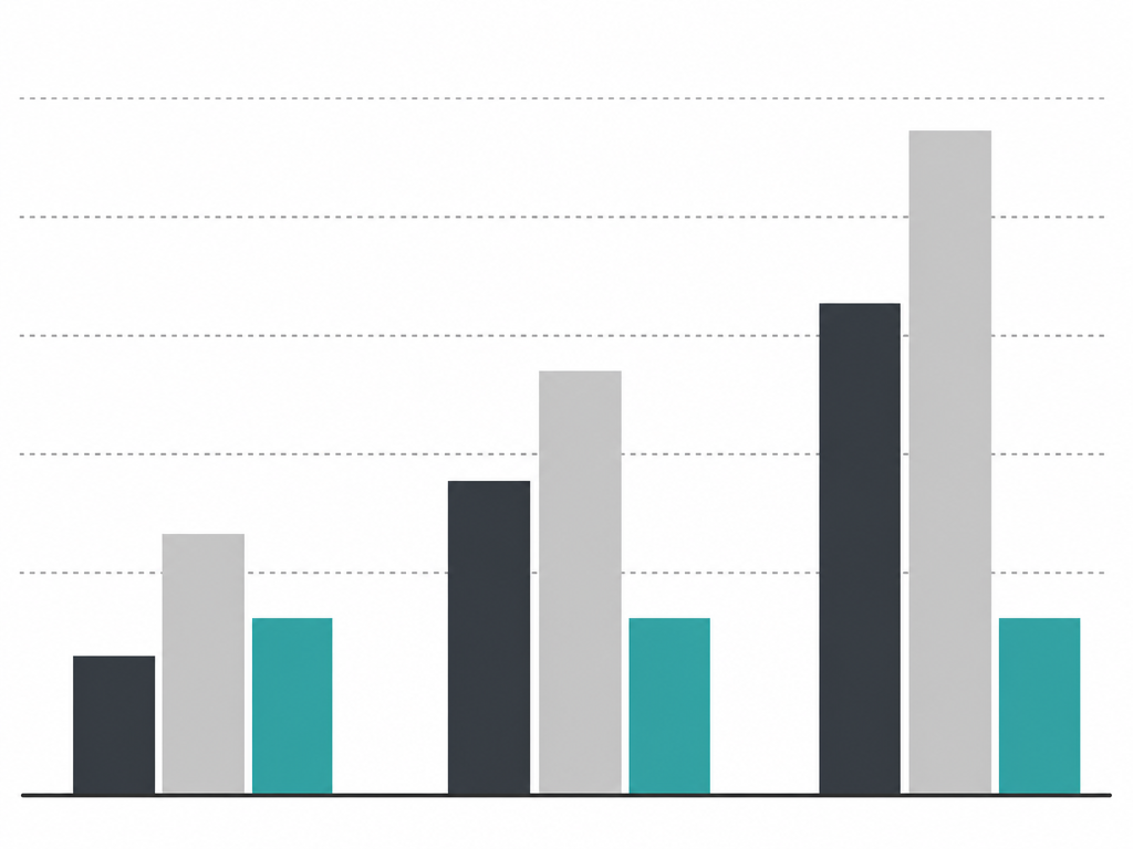 Grouped bar chart comparing annual subscription costs for Ring, Arlo, and Google Home Premium across 1-camera, 3-camera, and 5-camera household scenarios