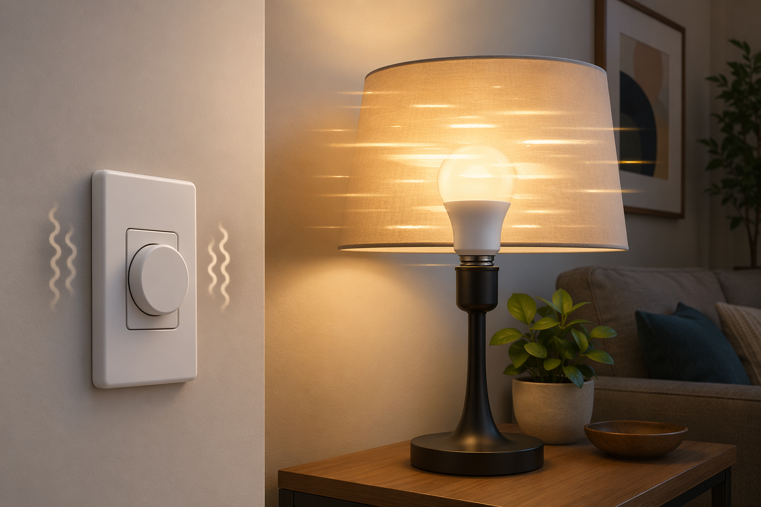 Smart dimmer connected to a smart LED bulb producing erratic flickering light