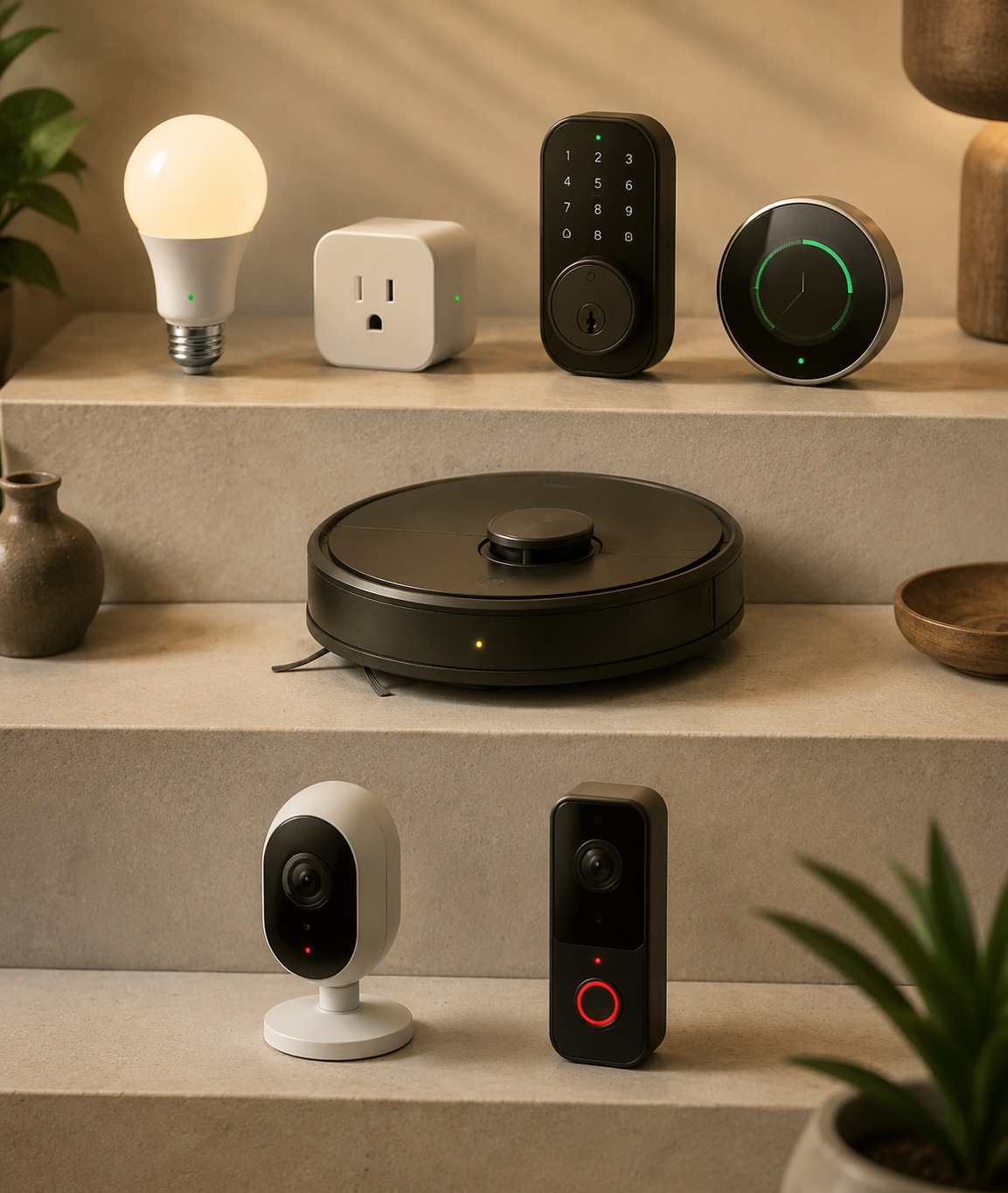 Smart home devices arranged into green, yellow, and red readiness tiers