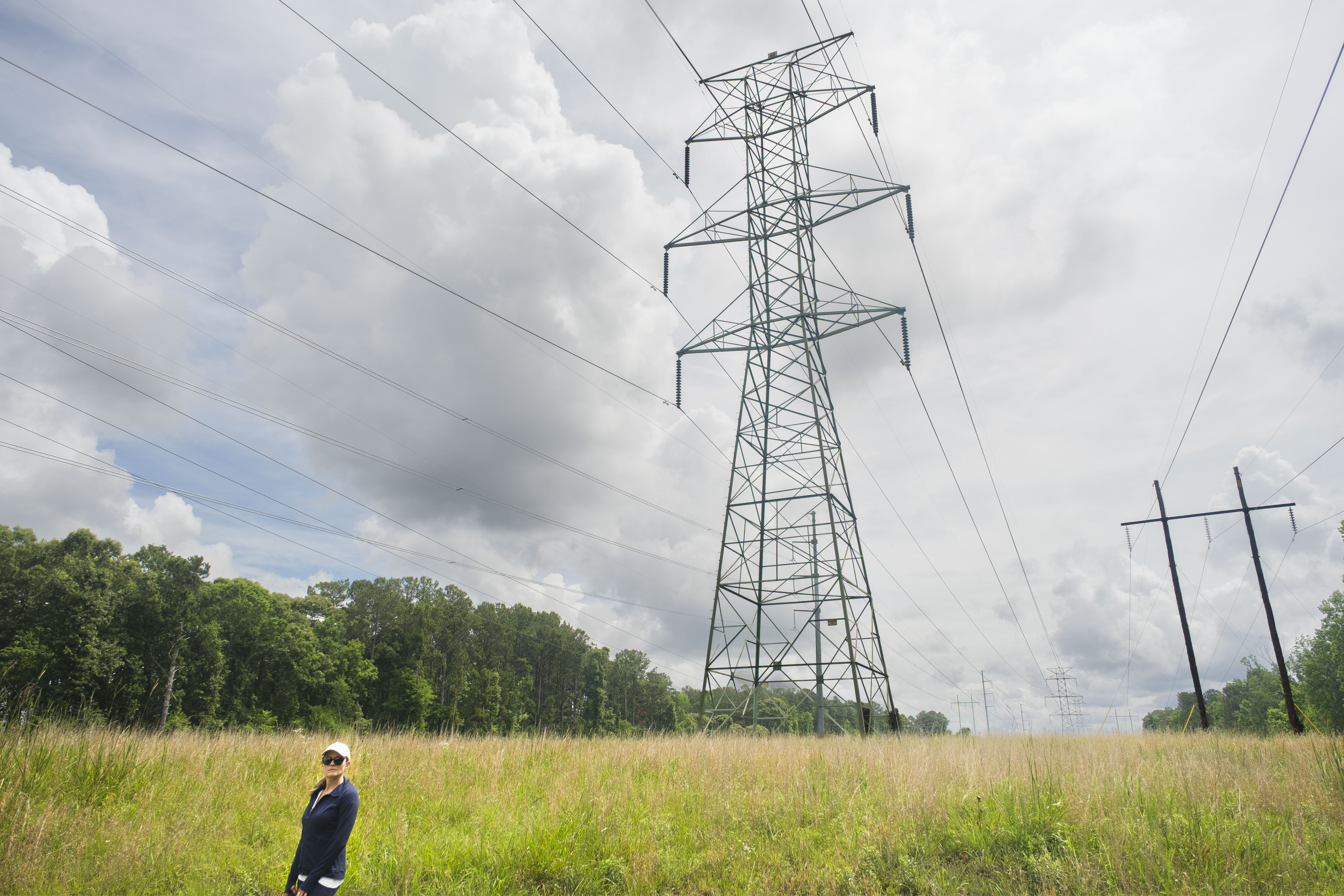 Georgia Power transmission lines crossing a rural Georgia landscape