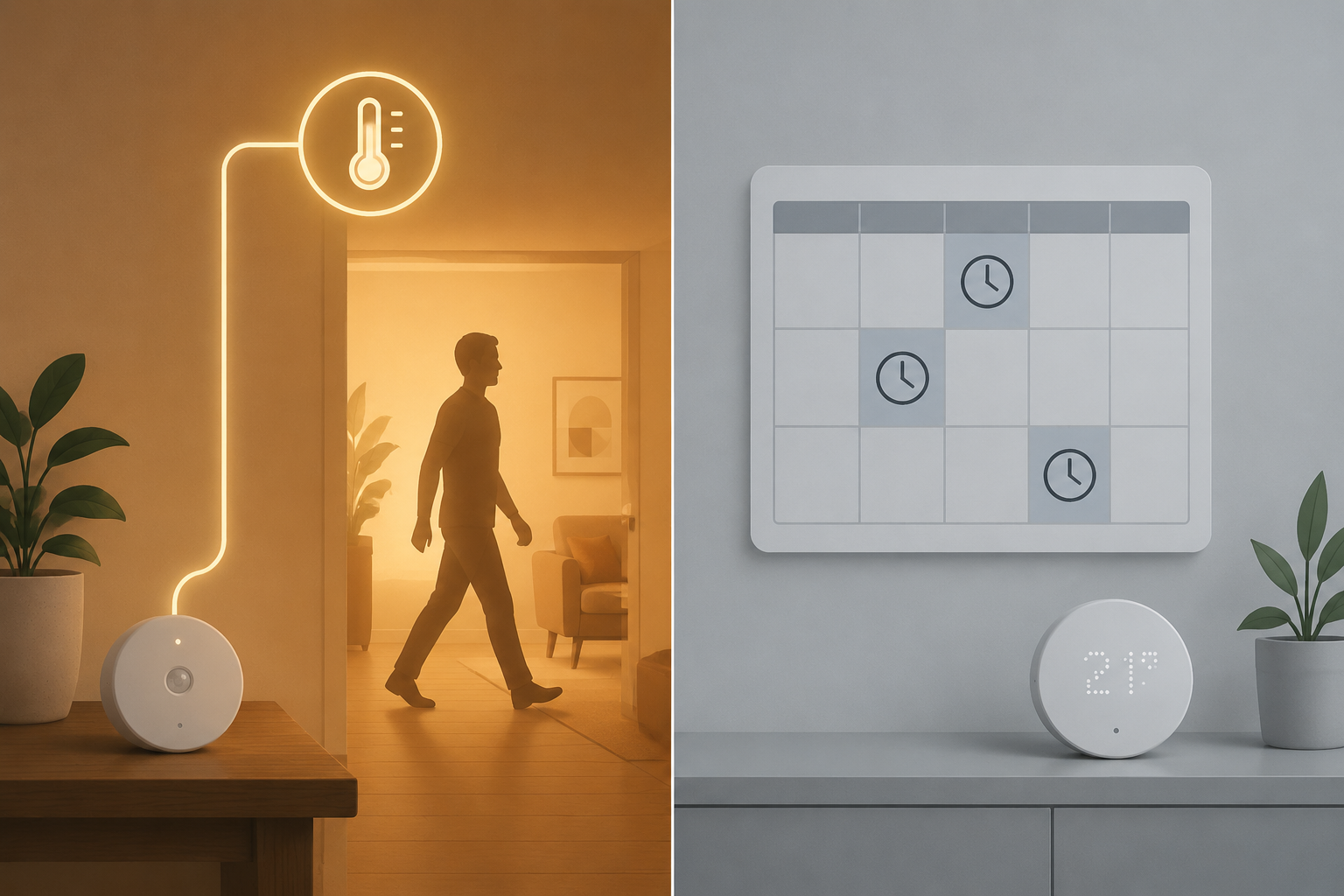 Comparison of occupancy-based automatic room switching and schedule-only temperature sensor control